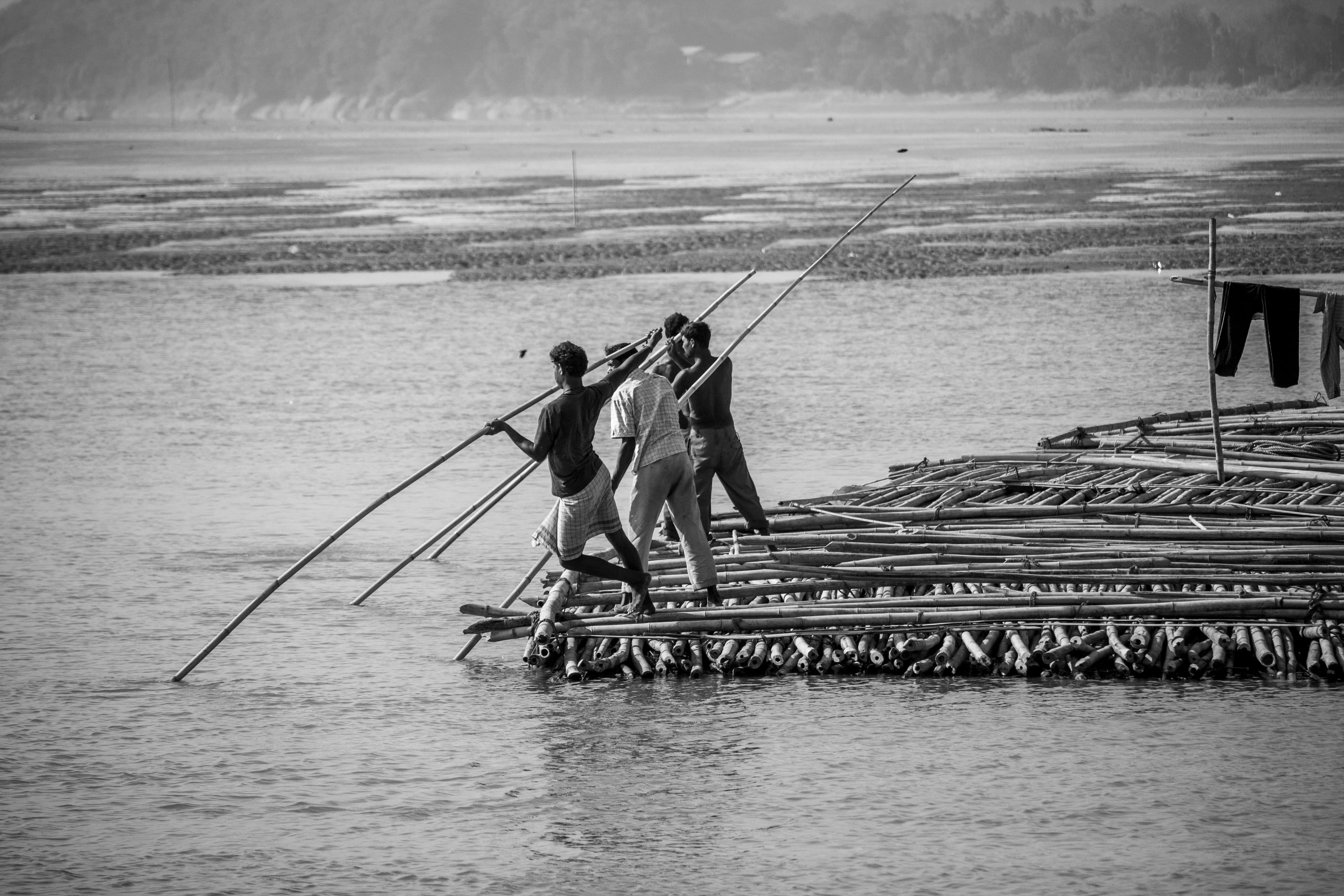 Local builders constructing houseboat